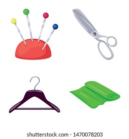Vector design of atelier and sewing icon. Collection of atelier and tailoring stock symbol for web.