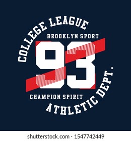 vector design athletic dept, for print t shirt men 