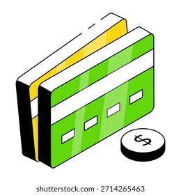Vector design of atm cards, isometric icon