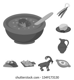Vector design of attributes and tourism icon. Collection of attributes and national stock vector illustration.