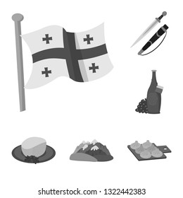 Vector design of attributes and tourism symbol. Set of attributes and national stock vector illustration.
