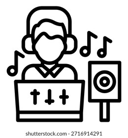 Vector Design Audio Engineer Icon Style