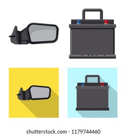 Vector design of auto and part icon. Set of auto and car stock symbol for web.
