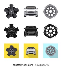 Vector design of auto and part icon. Collection of auto and car vector icon for stock.