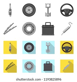 Vector design of auto and part icon. Collection of auto and car stock vector illustration.