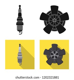 Vector design of auto and part icon. Set of auto and car stock vector illustration.