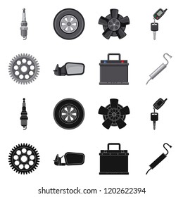 Vector design of auto and part icon. Set of auto and car vector icon for stock.