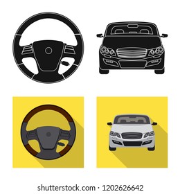 Vector design of auto and part icon. Set of auto and car stock vector illustration.