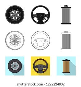 Vector design of auto and part icon. Collection of auto and car stock vector illustration.