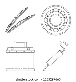 Vector design of auto and part icon. Collection of auto and car stock vector illustration.