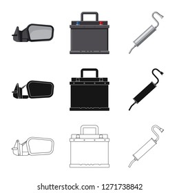Vector design of auto and part icon. Collection of auto and car vector icon for stock.