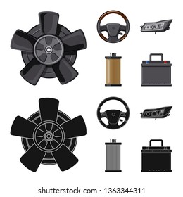 Vector design of auto and part icon. Collection of auto and car stock vector illustration.