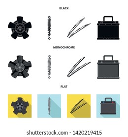 Vector design of auto and part icon. Set of auto and car stock vector illustration.