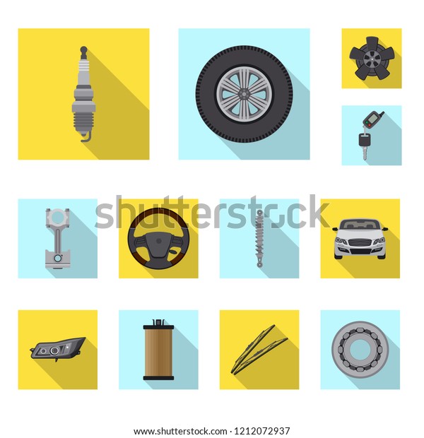 Vector design of auto and part icon.
Collection of auto and car stock vector
illustration.