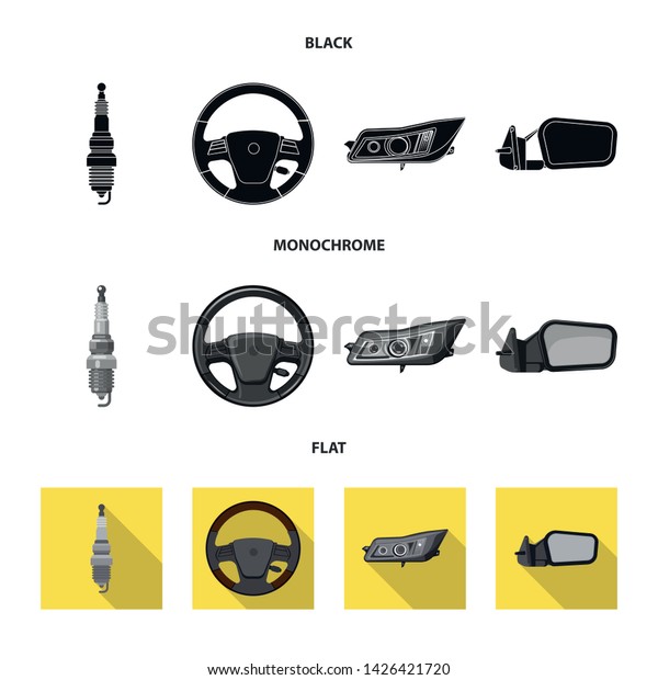Vector design of auto and part icon. Set of auto\
and car vector icon for\
stock.
