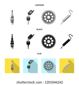 Vector design of auto and part logo. Collection of auto and car vector icon for stock.