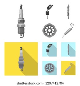 Vector design of auto and part logo. Collection of auto and car stock symbol for web.