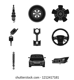 Vector design of auto and part logo. Collection of auto and car vector icon for stock.