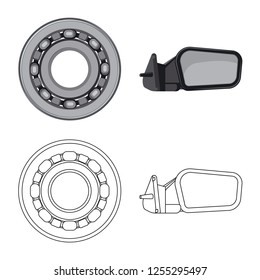 Vector design of auto and part logo. Collection of auto and car stock vector illustration.