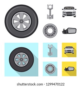 Vector design of auto and part logo. Collection of auto and car stock vector illustration.