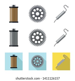 Vector design of auto and part logo. Collection of auto and car stock symbol for web.