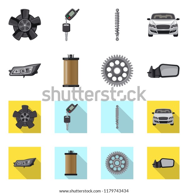 Vector design of auto and part logo.\
Collection of auto and car stock vector\
illustration.