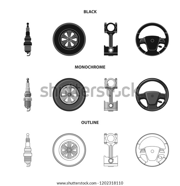 Vector design of auto and part logo. Set of auto and
car stock symbol for
web.