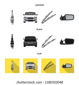 Vector design of auto and part sign. Collection of auto and car vector icon for stock.