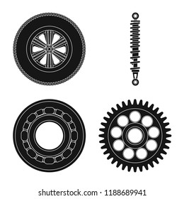 Vector design of auto and part sign. Set of auto and car vector icon for stock.
