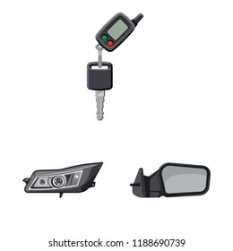 Vector design of auto and part sign. Set of auto and car vector icon for stock.