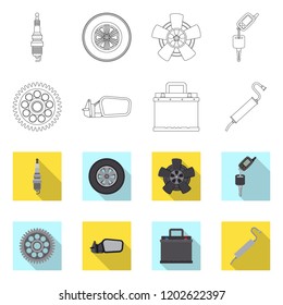 Vector design of auto and part sign. Collection of auto and car vector icon for stock.