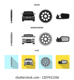 Vector design of auto and part sign. Collection of auto and car stock vector illustration.