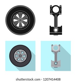 Vector design of auto and part sign. Collection of auto and car vector icon for stock.