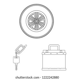 Vector design of auto and part sign. Collection of auto and car stock symbol for web.