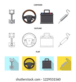 Vector design of auto and part sign. Collection of auto and car stock symbol for web.