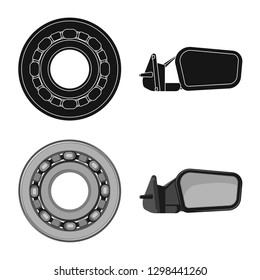 Vector design of auto and part sign. Set of auto and car vector icon for stock.