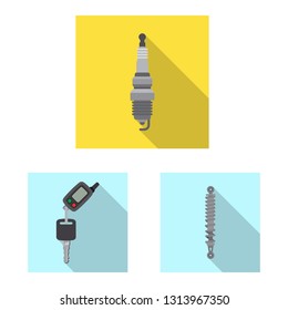 Vector design of auto and part sign. Set of auto and car stock vector illustration.