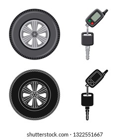 Vector design of auto and part sign. Collection of auto and car stock symbol for web.