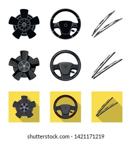 Vector design of auto and part sign. Set of auto and car stock symbol for web.