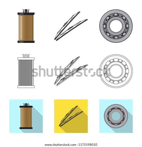 Vector design of auto and part sign.\
Collection of auto and car stock symbol for\
web.