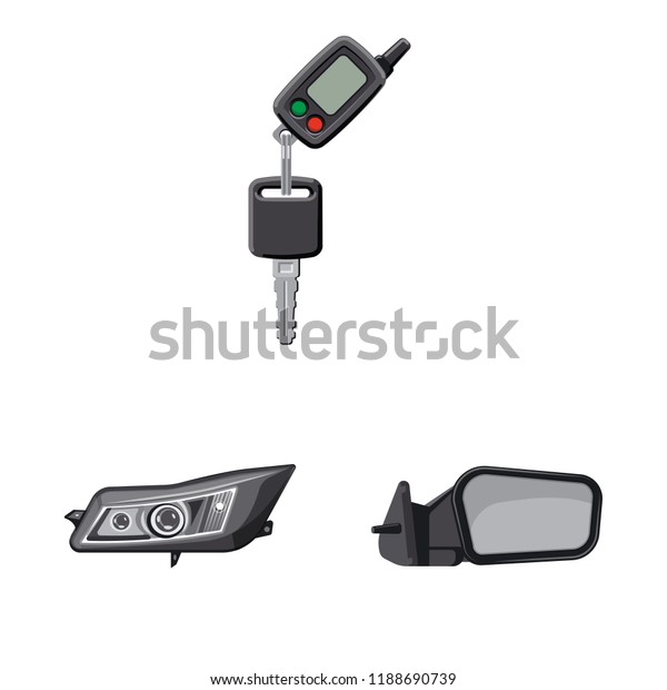 Vector design of auto and part sign. Set of auto\
and car vector icon for\
stock.