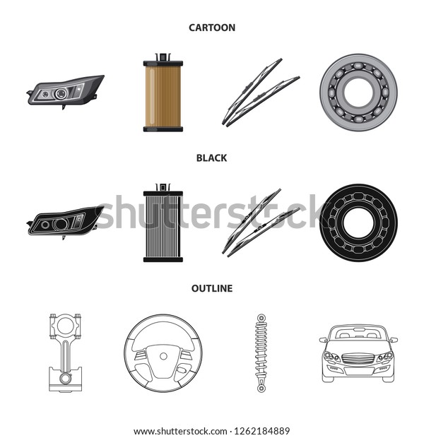 Vector design of auto and part sign.\
Collection of auto and car vector icon for\
stock.