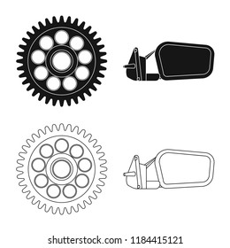 Vector design of auto and part symbol. Set of auto and car stock vector illustration.