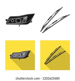 Vector design of auto and part symbol. Collection of auto and car stock symbol for web.