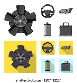 Vector design of auto and part symbol. Set of auto and car stock vector illustration.