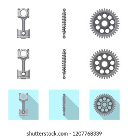 Vector design of auto and part symbol. Collection of auto and car stock vector illustration.