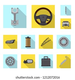 Vector design of auto and part symbol. Set of auto and car vector icon for stock.