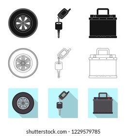 Vector design of auto and part symbol. Set of auto and car stock vector illustration.