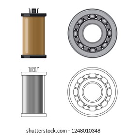 Vector design of auto and part symbol. Set of auto and car vector icon for stock.