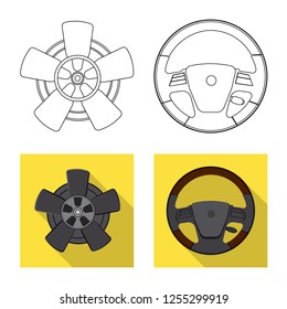 Vector design of auto and part symbol. Collection of auto and car vector icon for stock.